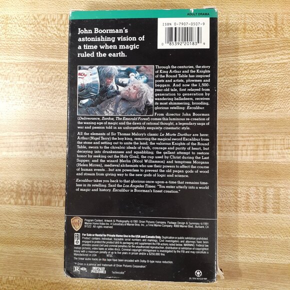 Excalibur 1981 VHS Fantasy Cult Classic Helen Mirren Liam Neeson Gabriel Byrne - Picture 4 of 10
